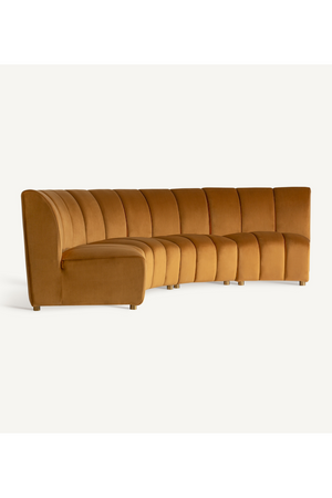 Brown Velvet Central Modular Sofa | Vical Home Shul | Oroa.com