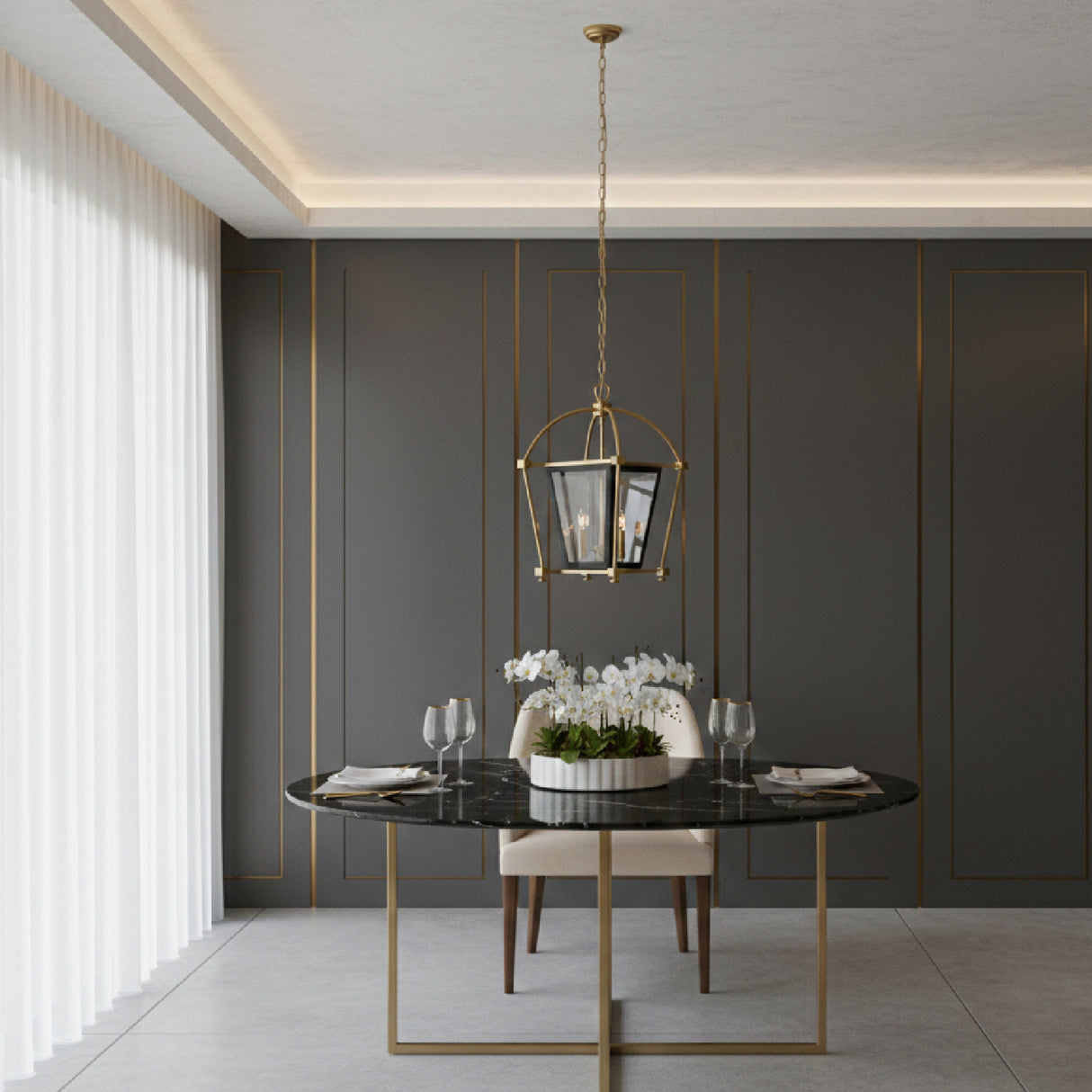   Gold Framed Pendant Light | Oroa.com