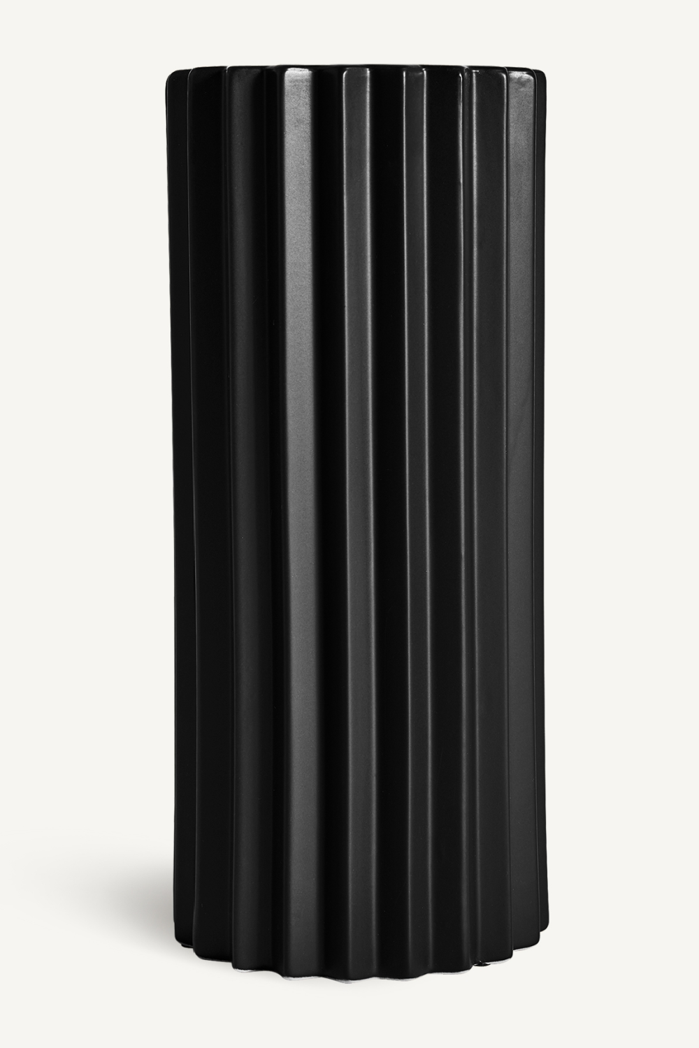 Black Stone Fluted Vase | Vical Home Plissé | Oroatrade.com