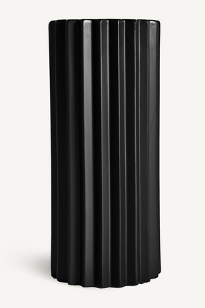 Black Stone Fluted Vase | Vical Home Plissé | Oroa.com