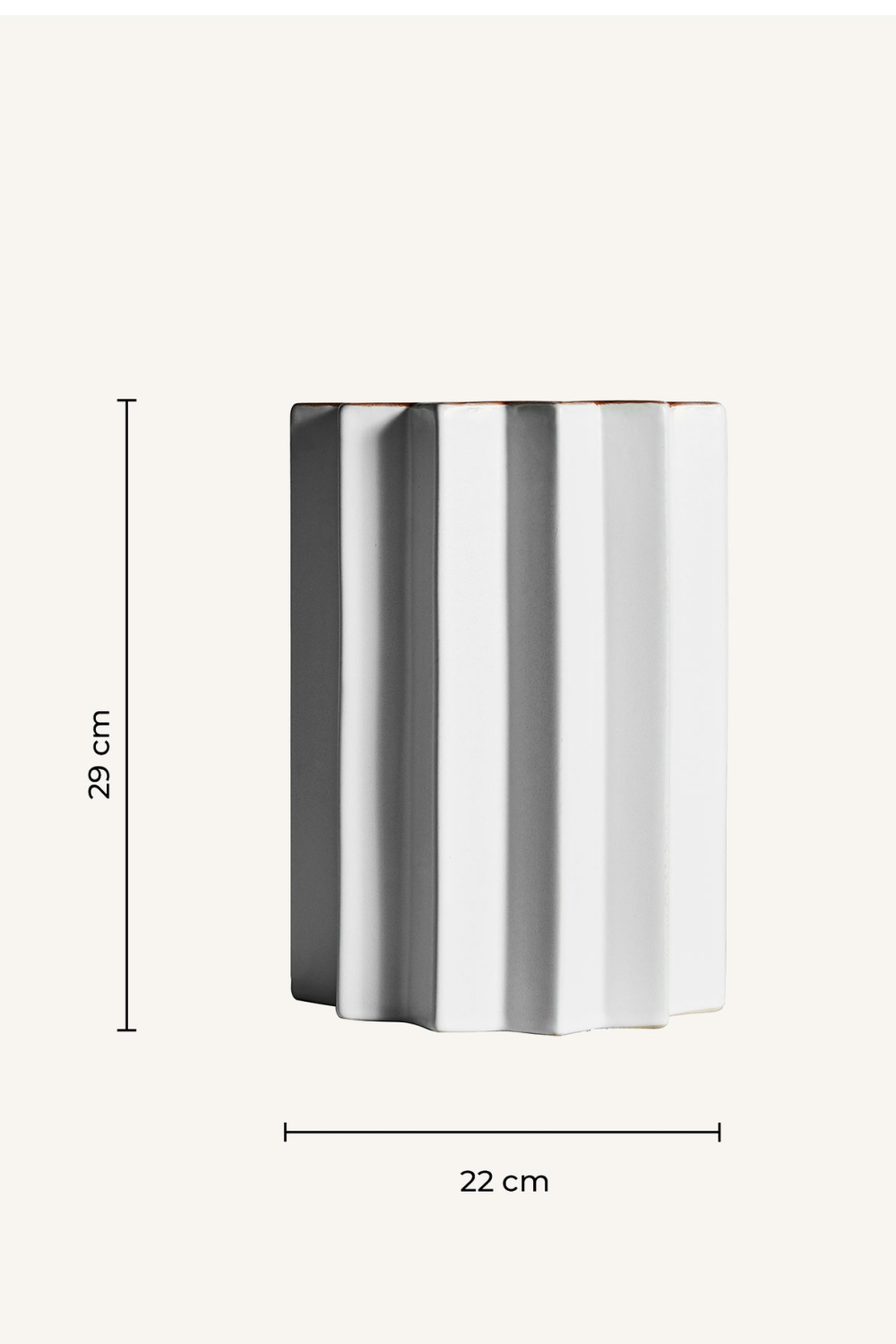 White Stone Fluted Vase | Vical Home Plissé | Oroa.com