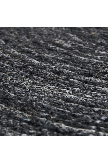 Black Jute Round Area Rug 5' x 5' | Vical Home Kisai | Oroa.com