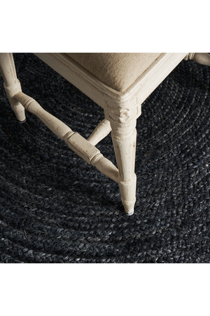 Black Jute Round Area Rug 5' x 5' | Vical Home Kisai | Oroa.com