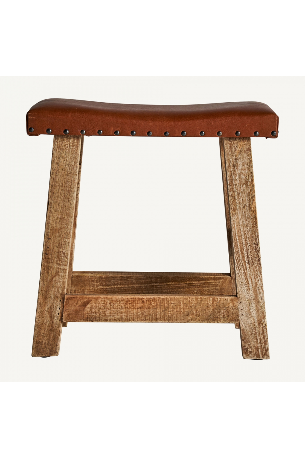 Brown Leather Seat Stool | Vical Home Vayor | Oroa.com