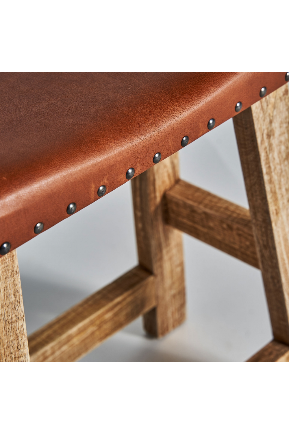Brown Leather Seat Stool | Vical Home Vayor | Oroa.com