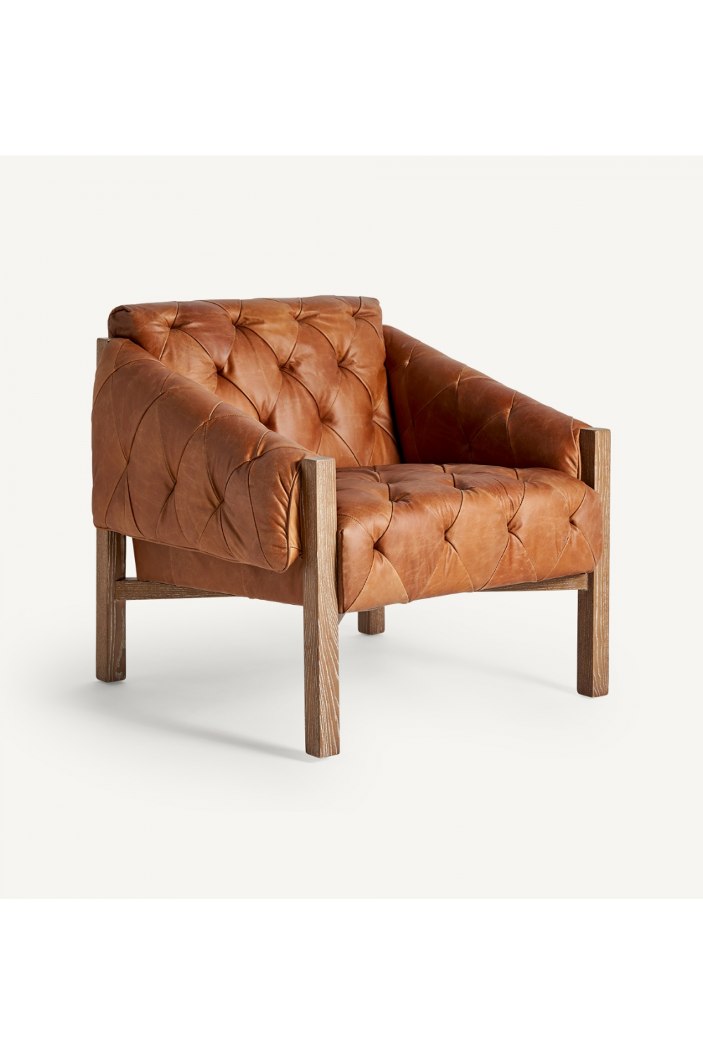 Tufted Brown Leather Armchair | Vical Home Glinsk | Oroatrade.com