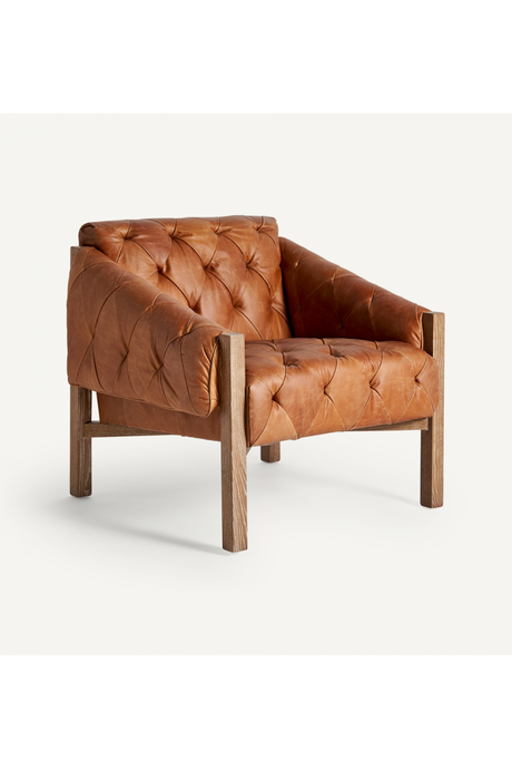 Tufted Brown Leather Armchair | Vical Home Glinsk | Oroa.com