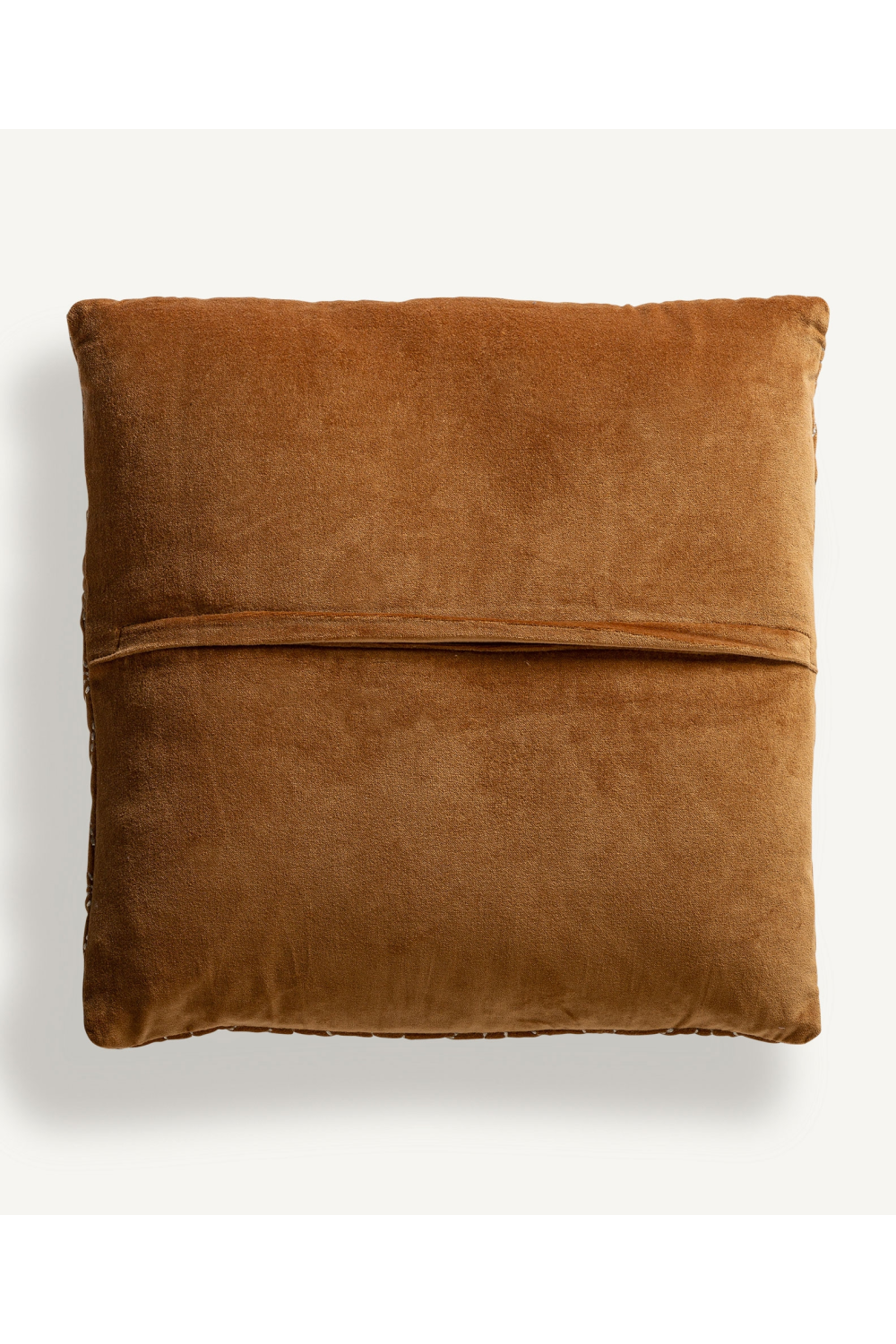 Embroidered Ocher Velvet Cushion | Vical Home Vilma | Oroa.com