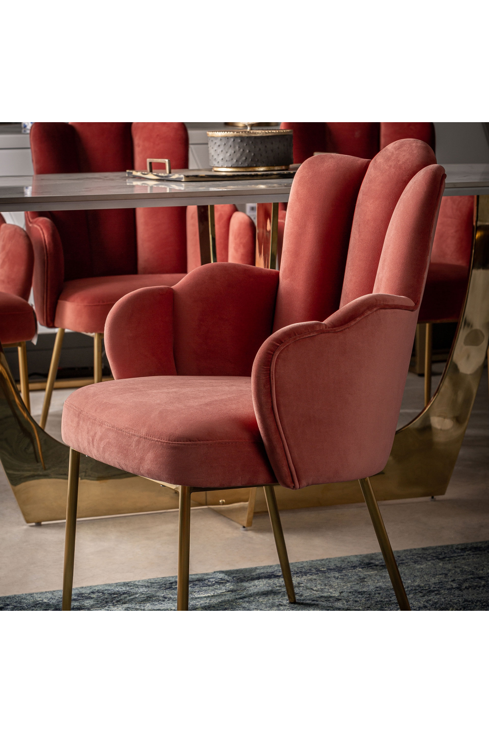 Pink Velvet Accent Chair | Vical Home Krupa | Oroatrade.com