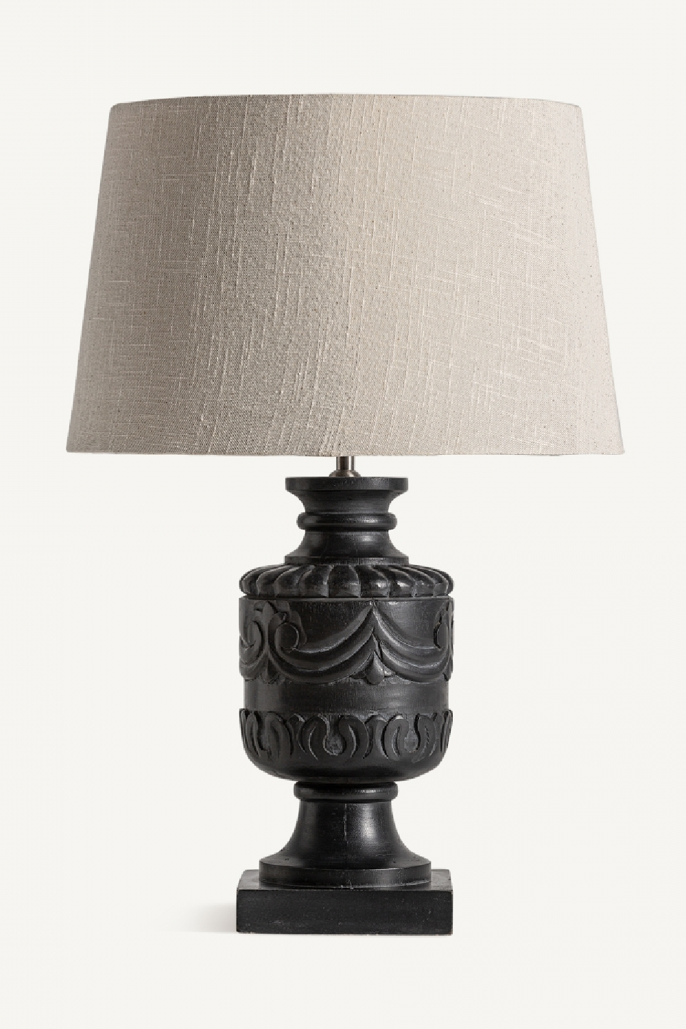 Carved Black Wood Table Lamp | Vical Home | Oroa.com