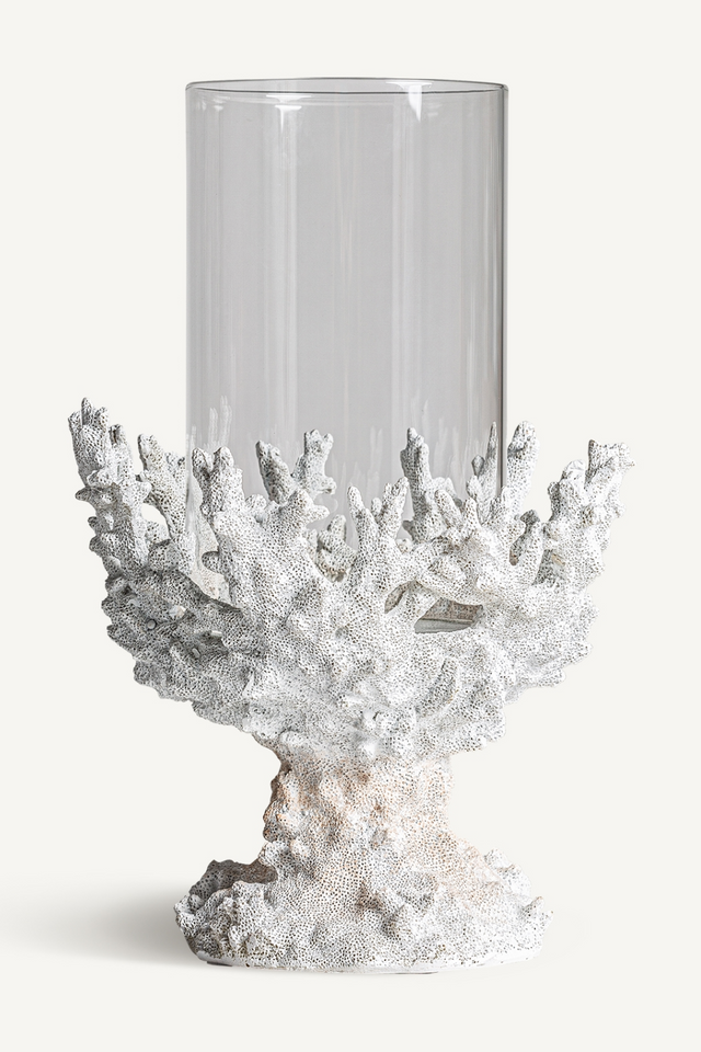 White Faux Coral Candle Holder L | Vical Home Reef | Oroa.com