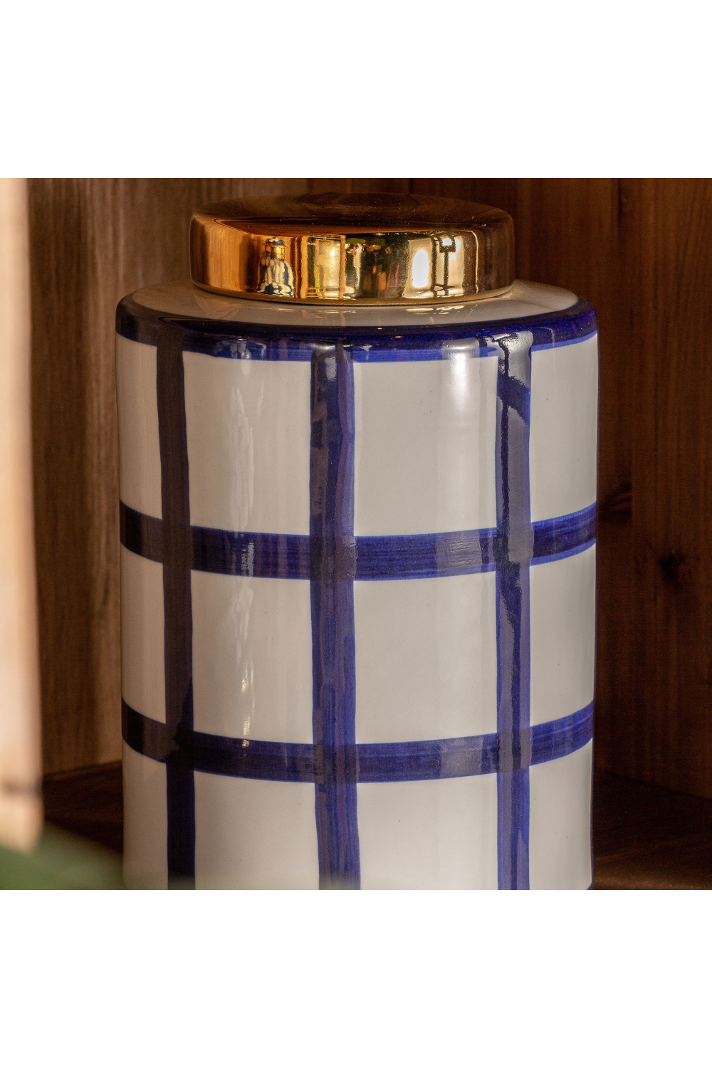 Blue Lined Ceramic Vase L | Vical Home Juno | Oroa.com