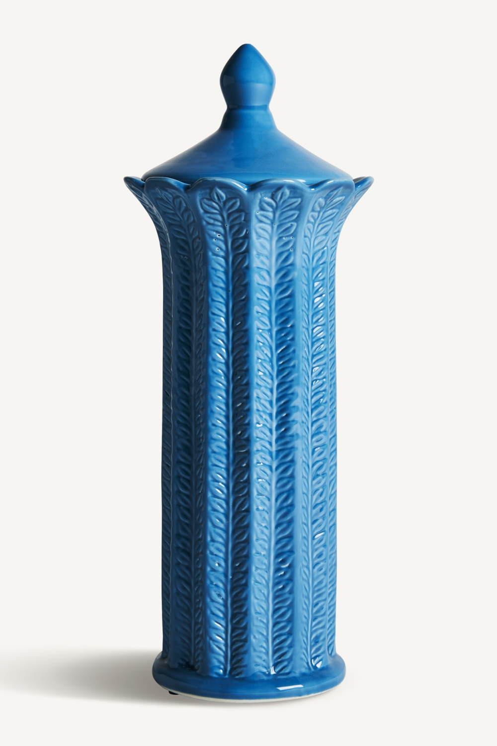 Blue Ceramic Leaves Vase L | Vical Home Zaea | Oroa.com