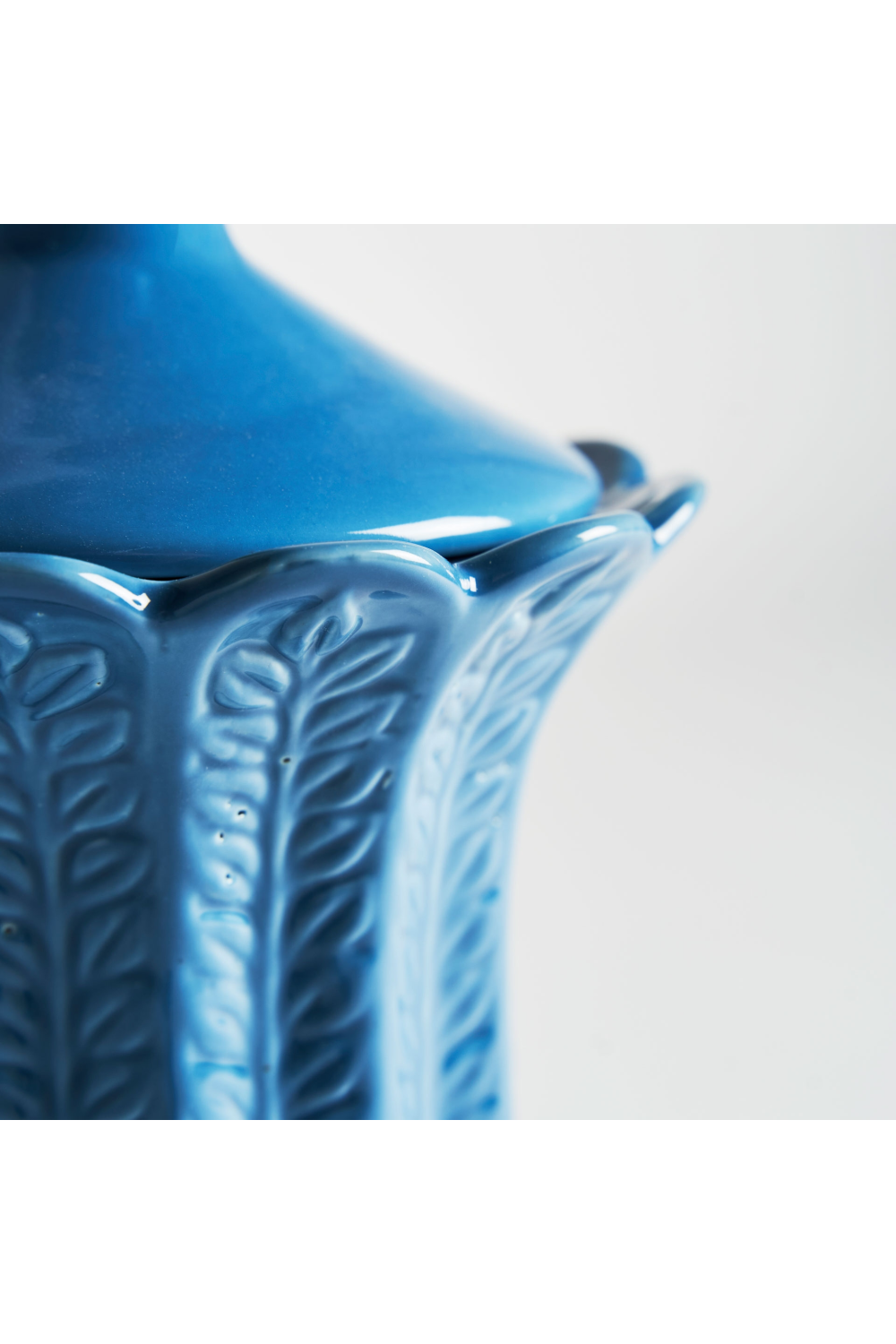 Blue Ceramic Leaves Vase L | Vical Home Zaea | Oroa.com