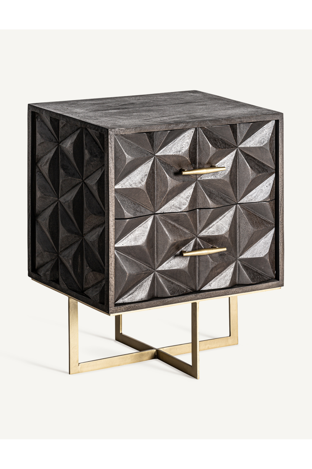 Faceted 2-Drawer Nightstand | Vical Home Tully | Oroa.com