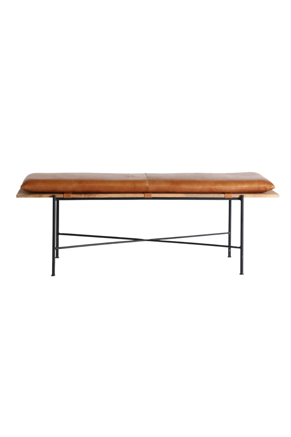 Brown Leather Seat Bench | Vical Home Dexter | Oroa.com