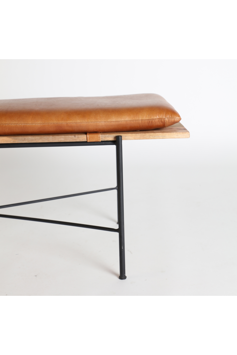 Brown Leather Seat Bench | Vical Home Dexter | Oroa.com