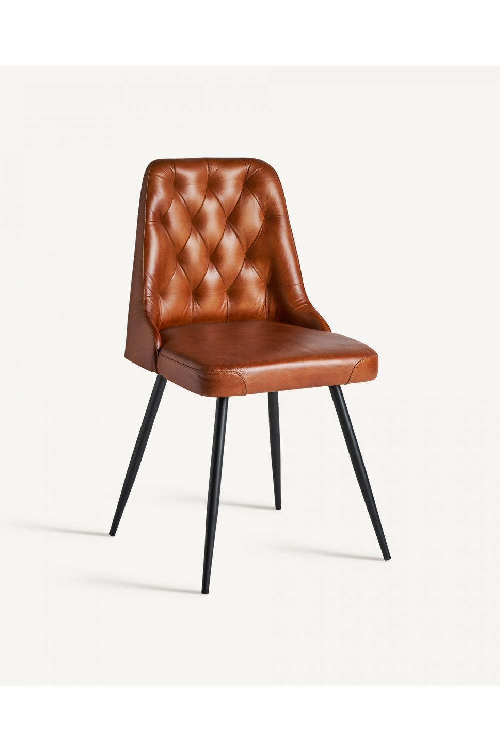 Brown Leather Tufted Accent Chair | Vical Home Dexter | Oroatrade.com