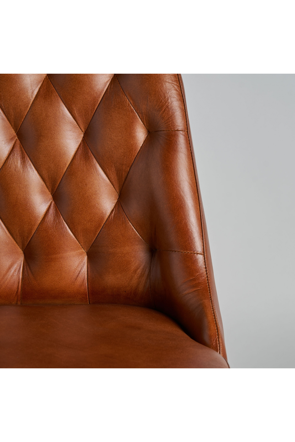Brown Leather Tufted Dining Chair (2) | Vical Home Dexter | Oroa.com