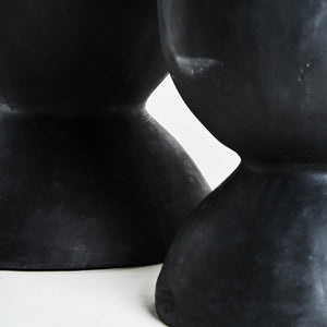   Modern furniture - Black Terracotta Hourglass Planters (2) - www.oroa.com | Oroa.com
