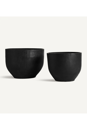Black Terracotta Planters (2) | Vical Home Blaghe | Oroa.com