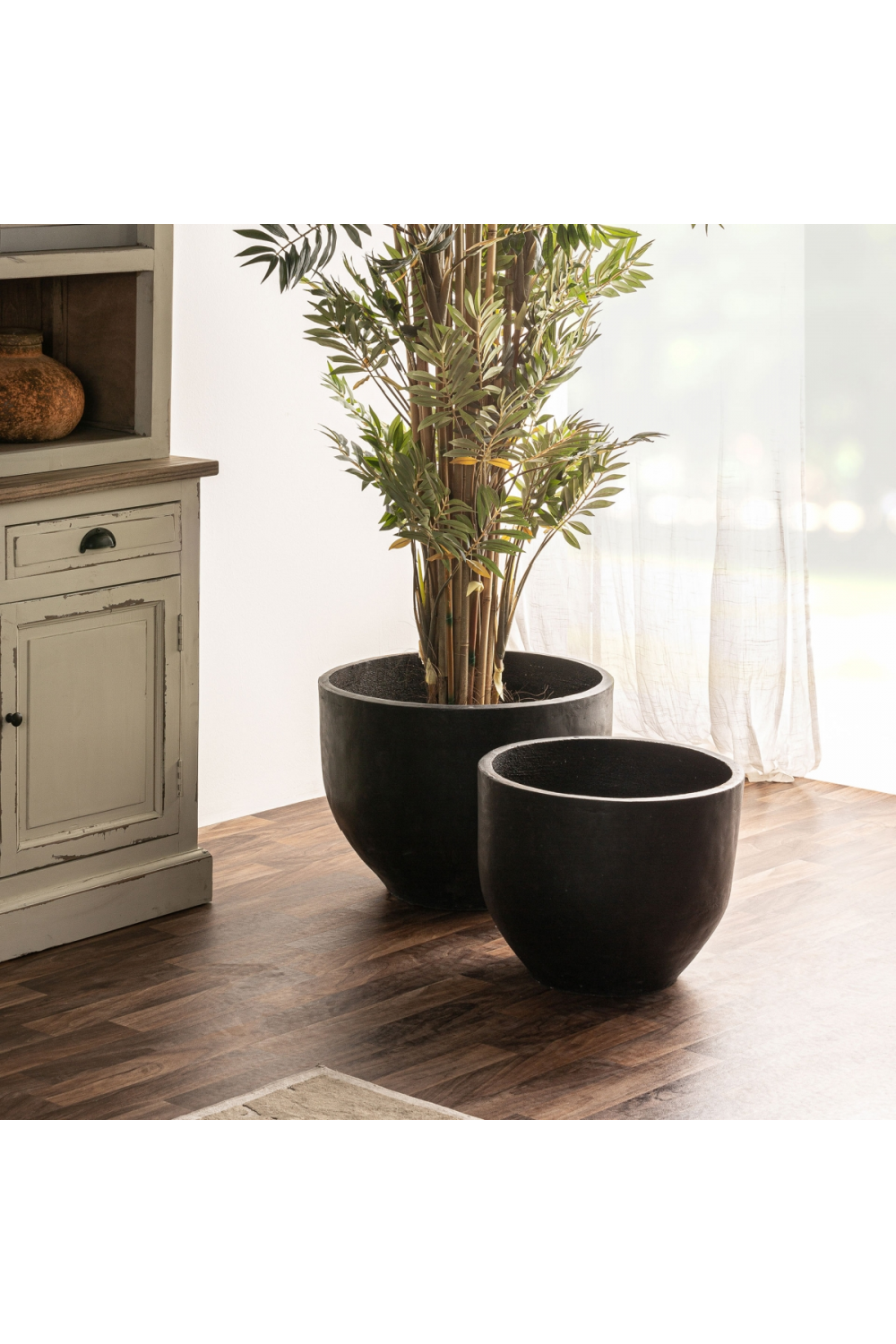 Black Terracotta Planters (2) | Vical Home Blaghe | Oroa.com