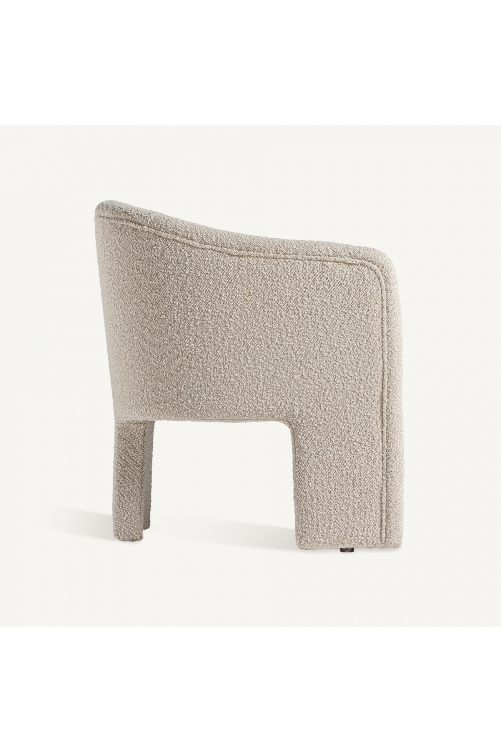 White Bouclé 3-Legged Armchair | Vical Home Prati | Oroatrade.com