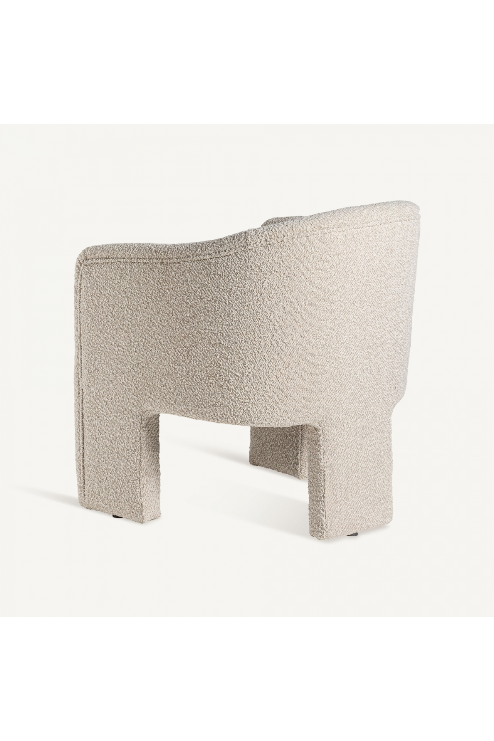 White Bouclé 3-Legged Armchair | Vical Home Prati | Oroatrade.com