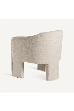 White Bouclé 3-Legged Armchair | Vical Home Prati | Oroa.com