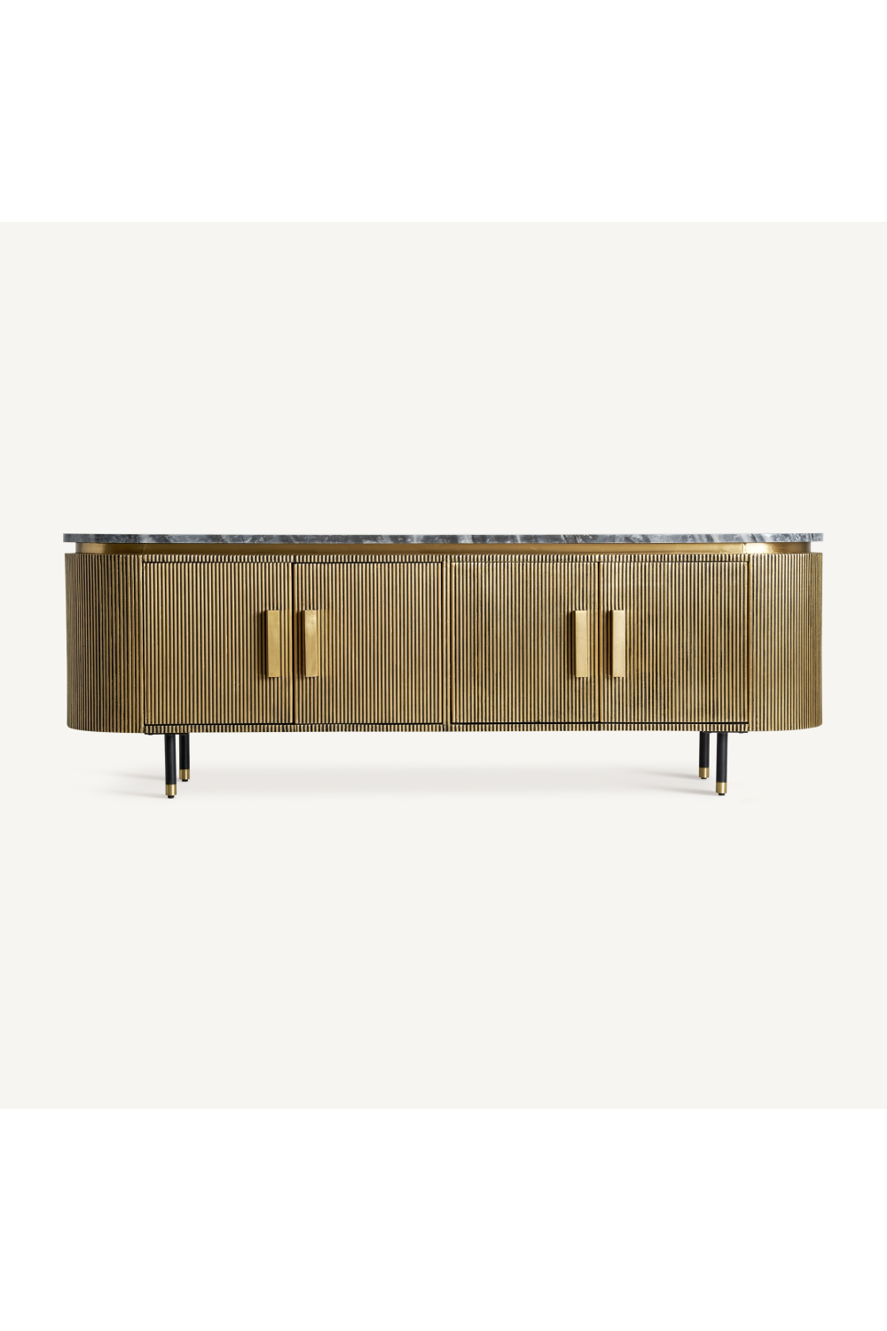 Gold Ridged 4-Door Media Unit | Vical Home Valbruna | Oroa.com