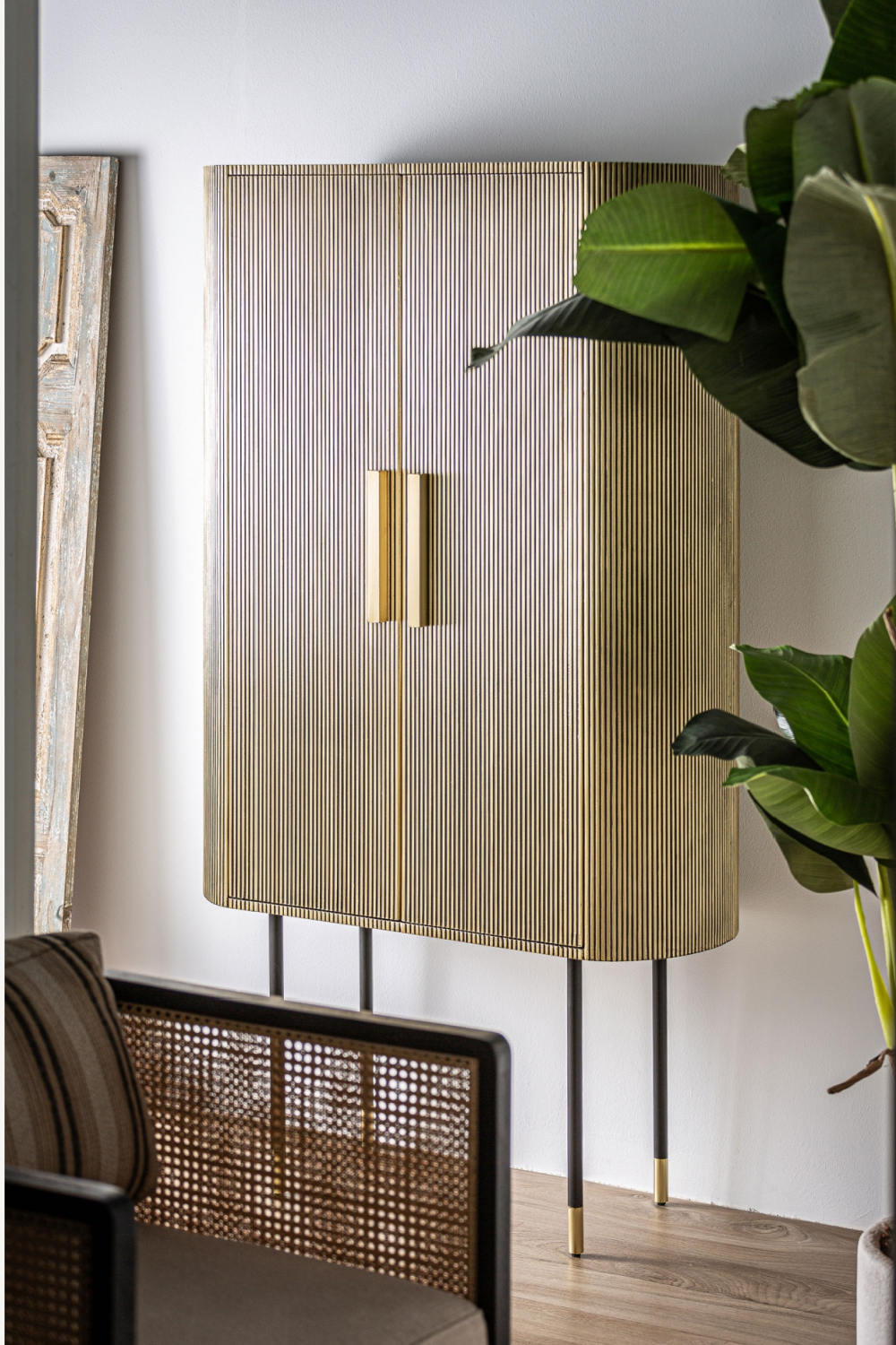 Gold Ridged 2-Door Cabinet | Vical Home Valbruna | Oroa.com