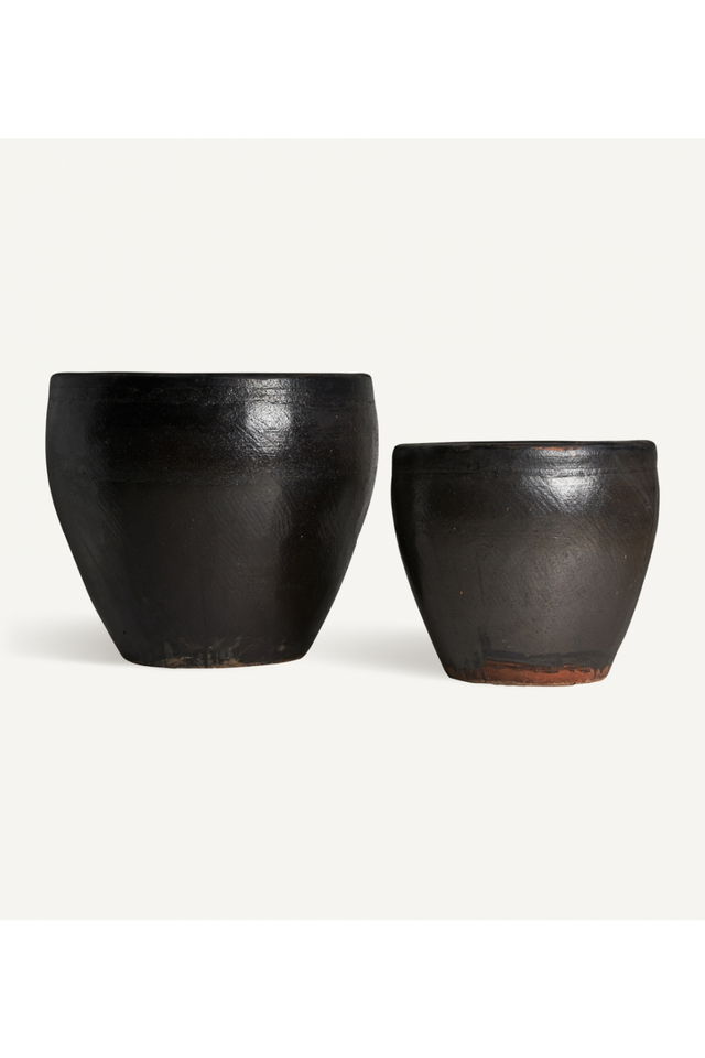 Black Ceramics Plant Pots (2) | Vical Home Gaye | Oroa.com