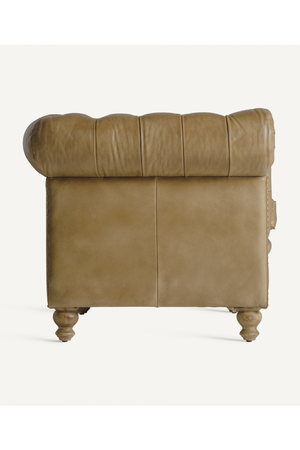 Brown Leather 3-Seater Chesterfield Sofa | Vical Home Elkins | Oroa.com