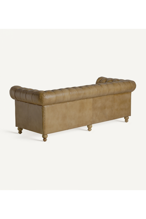 Brown Leather 3-Seater Chesterfield Sofa | Vical Home Elkins | Oroa.com