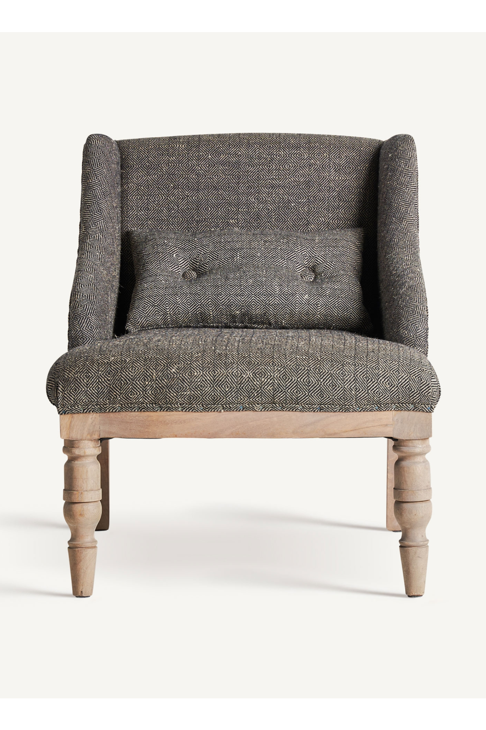 Gray Padded Mango Wood Armchair | Vical Home Ruoms | Oroatrade.com