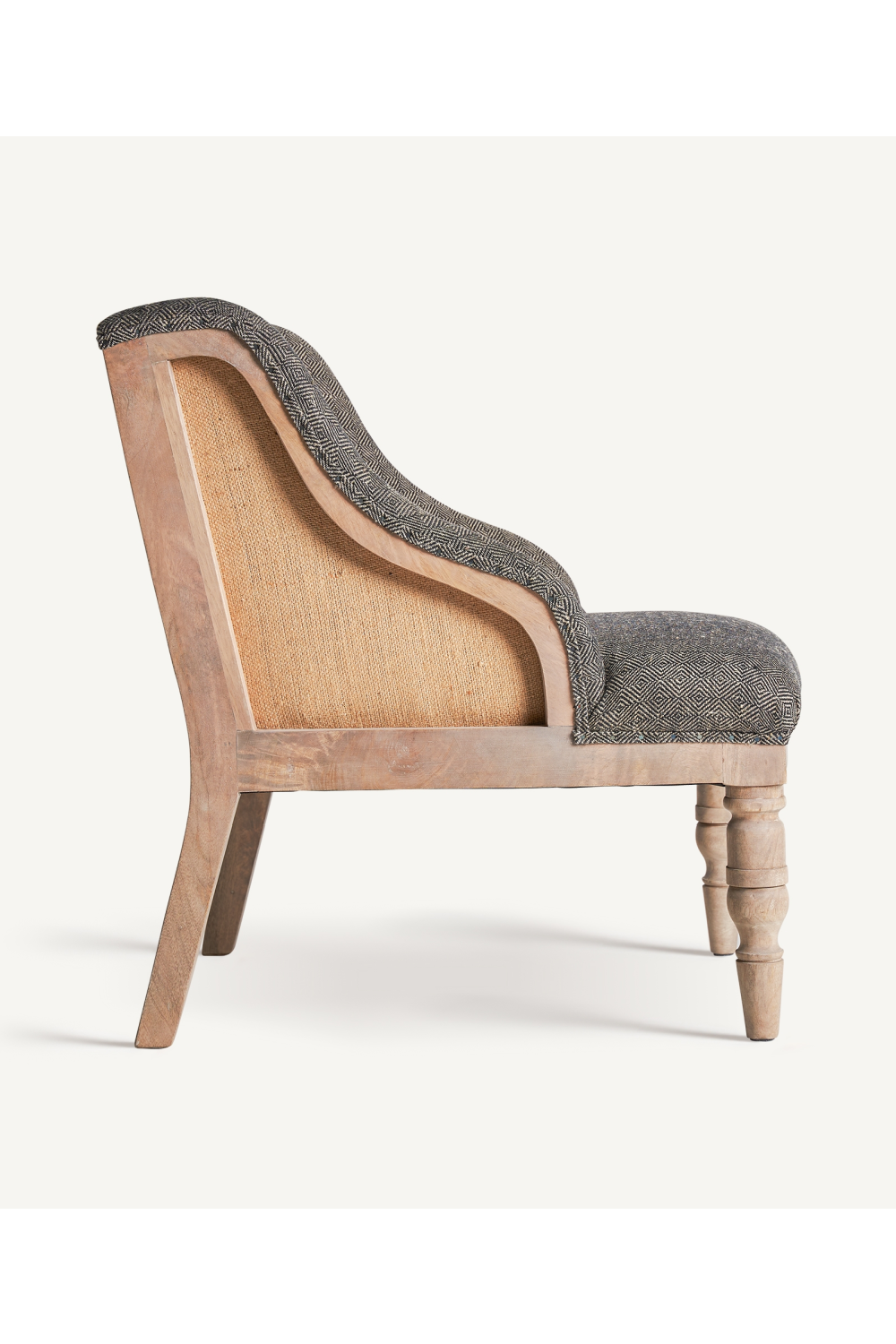 Gray Padded Mango Wood Armchair | Vical Home Ruoms | Oroatrade.com