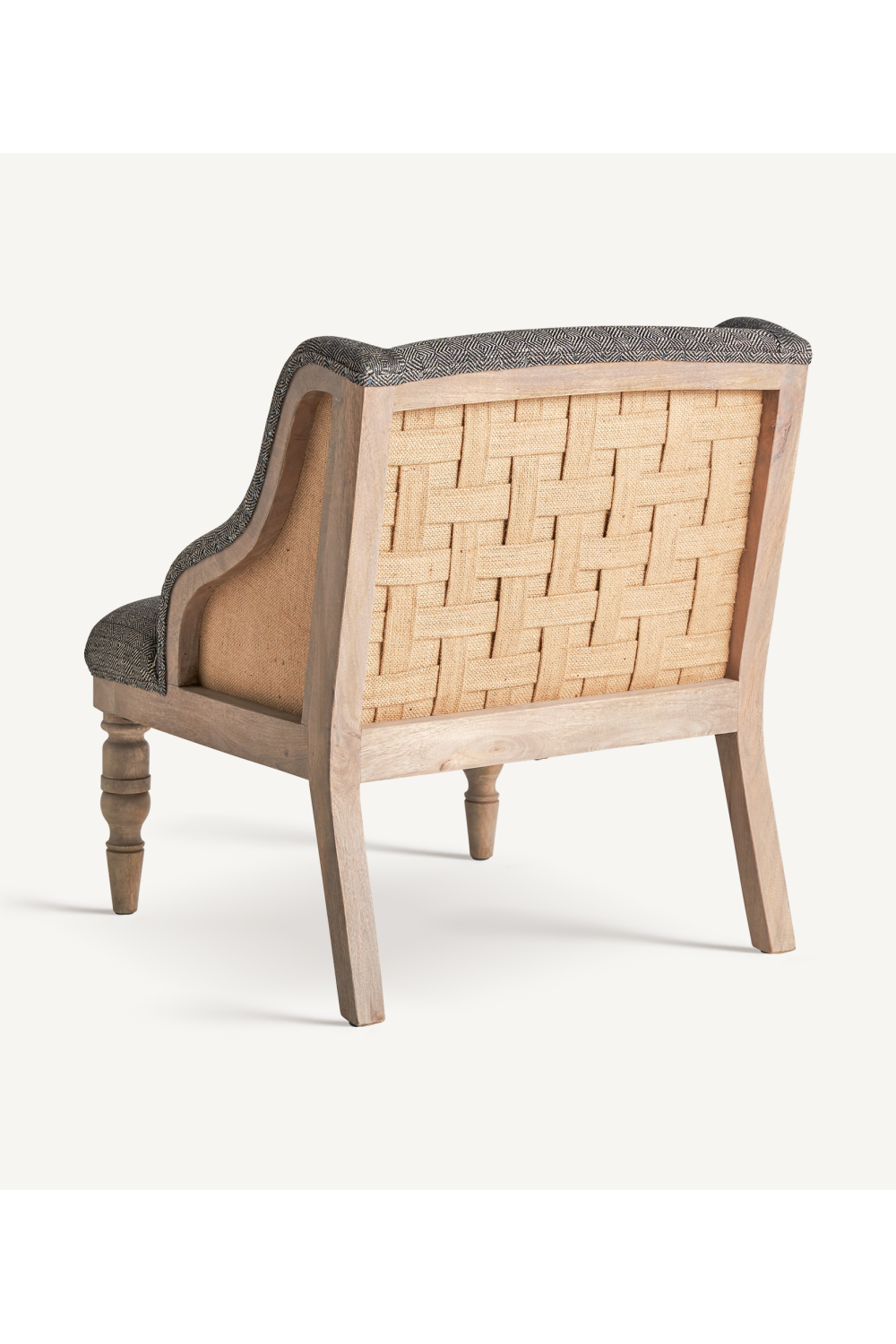 Gray Padded Mango Wood Armchair | Vical Home Ruoms | Oroatrade.com