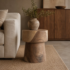   Modern European furniture - Brown Suar Wood Side Table - www.oroa.com | Oroa.com