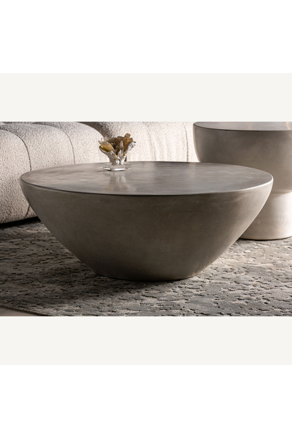 Gray Cement Bowl-Shaped Coffee Table | Vical Home Telfs | Oroa.com