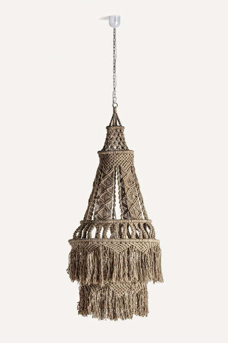   Woven Brown Cotton Pendant Light | Oroa.com