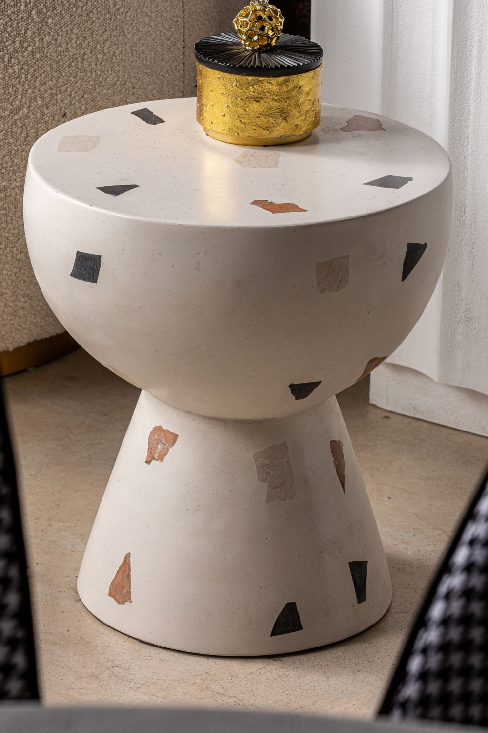 White Terrazzo Side Table | Vical Home Massa | Oroa.com