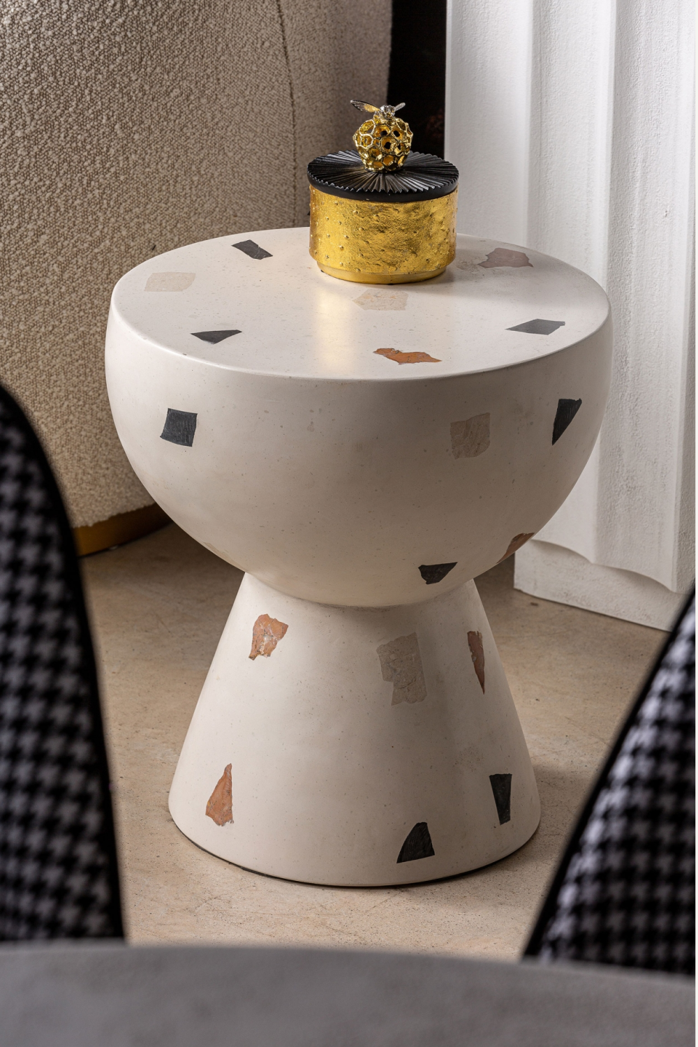 White Terrazzo Side Table | Vical Home Massa | Oroa.com