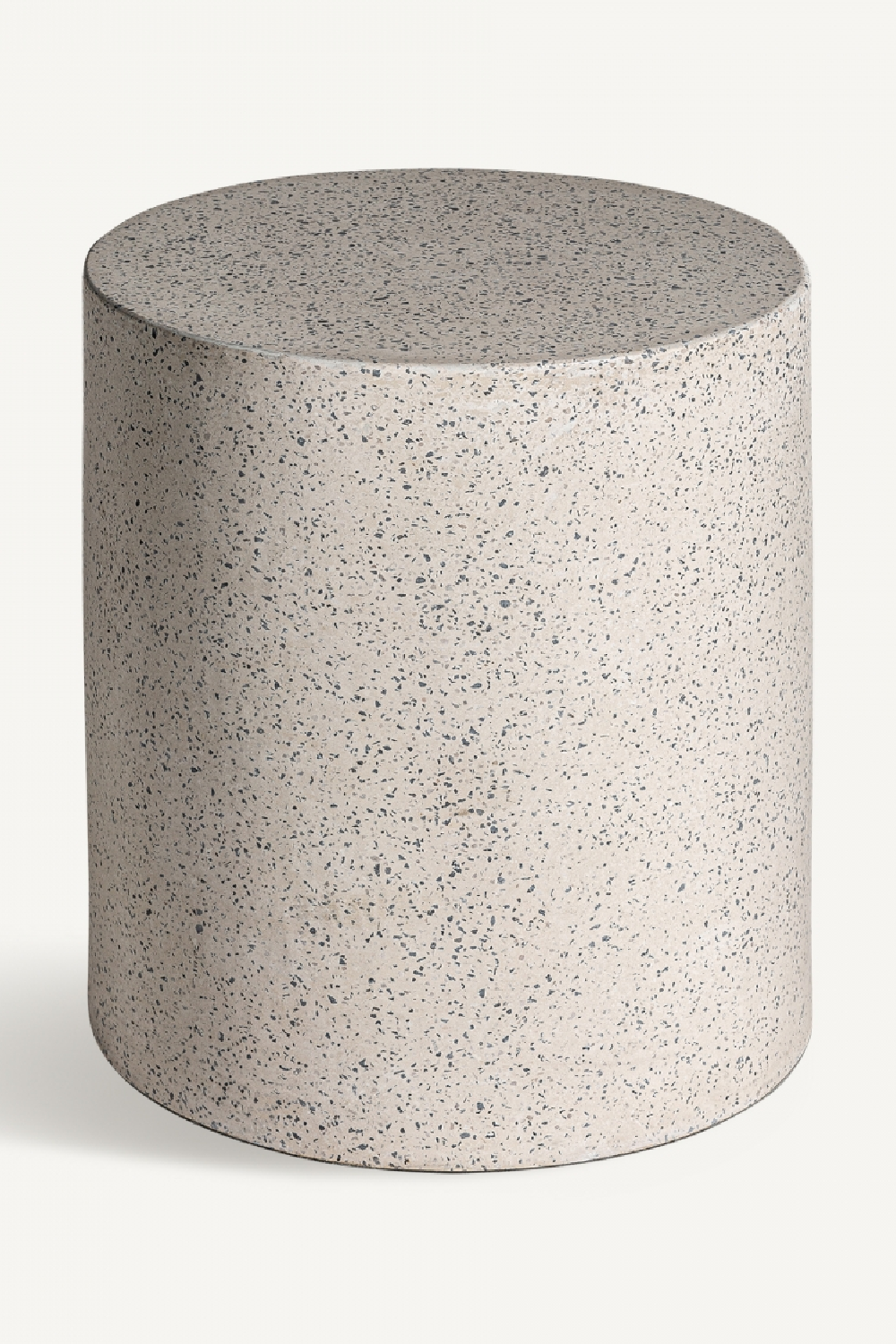   White Terrazzo Cylindrical Side Table | Oroa.com