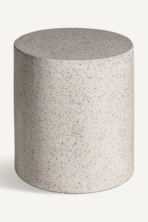   White Terrazzo Cylindrical Side Table | Oroa.com