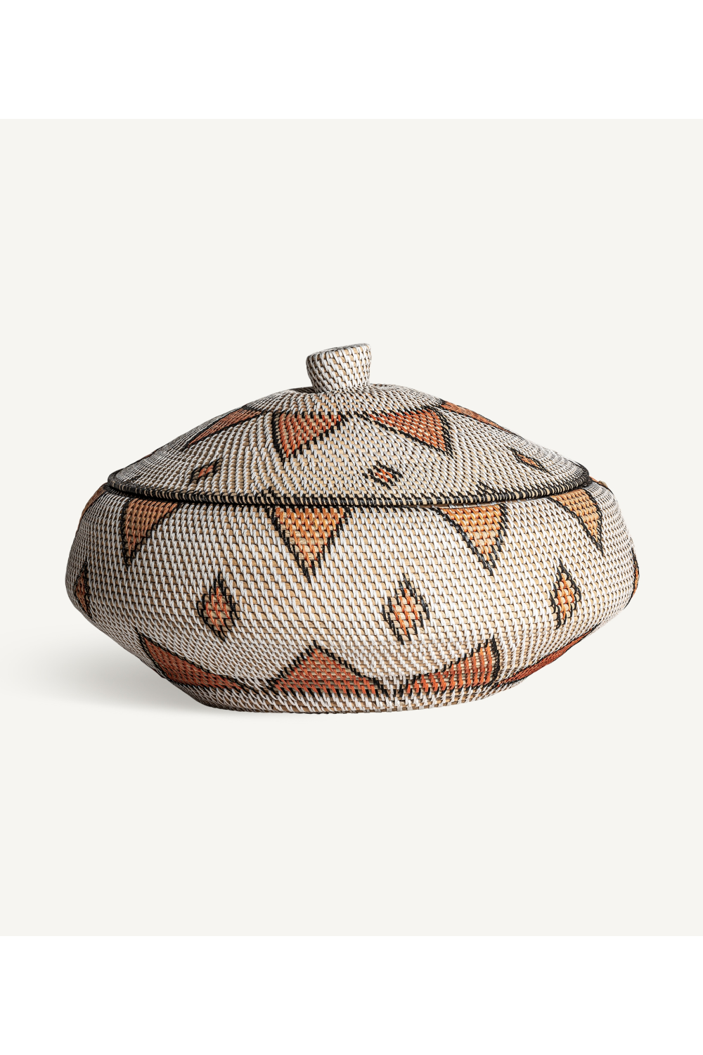 Patterned Rattan Lidded Vase | Vical Home Zirba | Oroa.com