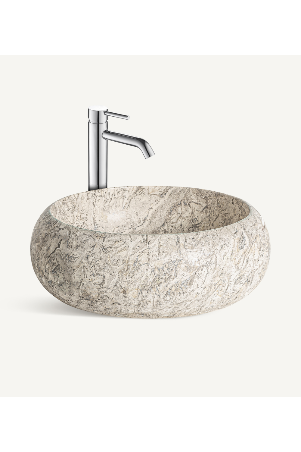 Gray Marble Round Bathroom Sink | Vical Home Spica | Oroatrade.com