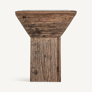   Rustic Pine Marble Side Table | Oroa.com