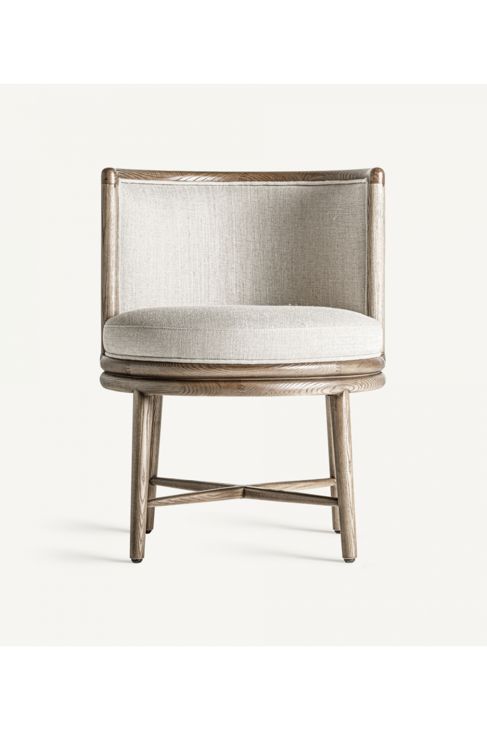 Curved Oak Padded Accent Chair | Vical Home Varaire | Oroatrade.com