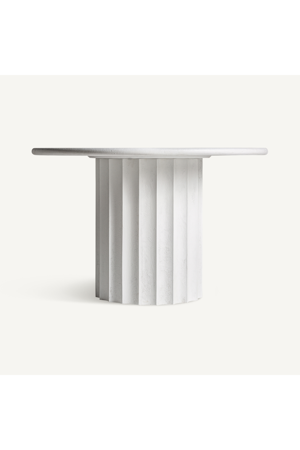 White Fluted Pedestal Dining Table | Vical Home Mulcey | Oroa.com