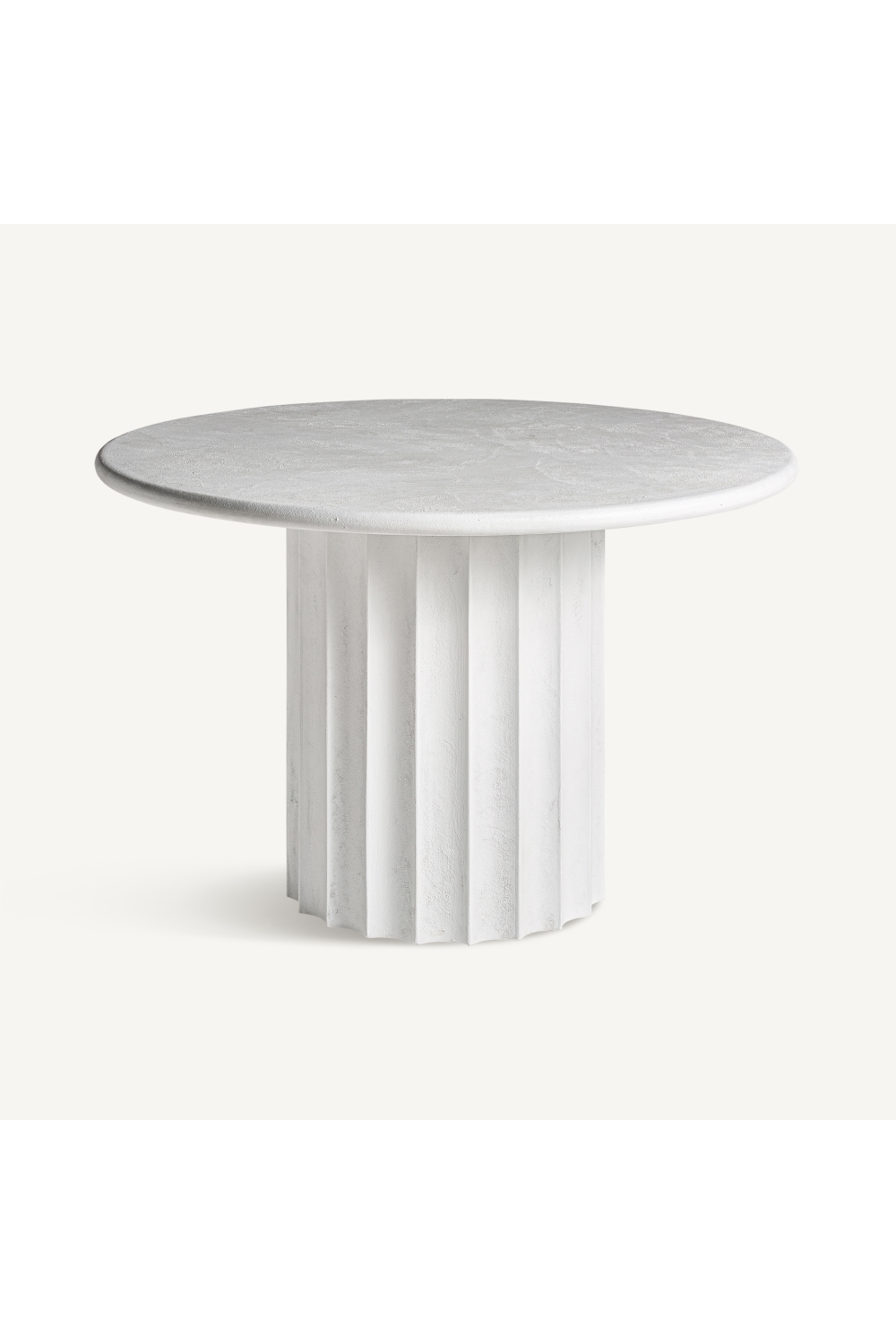 White Fluted Pedestal Dining Table | Vical Home Mulcey | Oroa.com